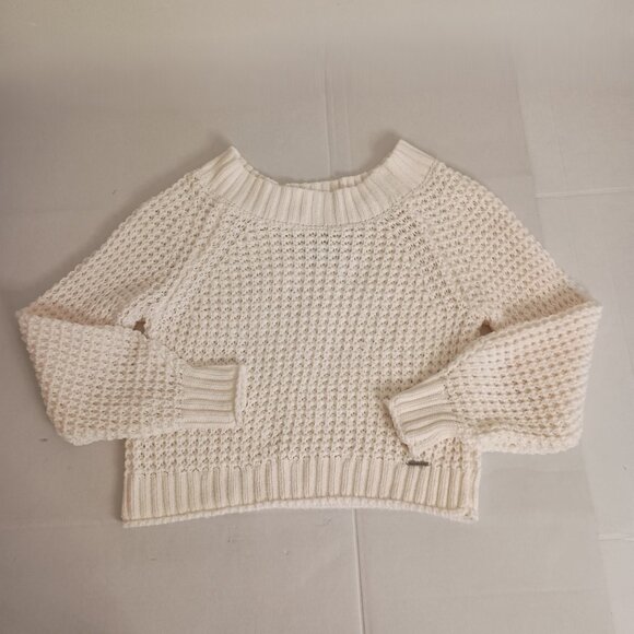 Abercrombie & Fitch Off White Large Knit Bateau Neck Sweater Women’s Size XS EUC - Picture 6 of 14